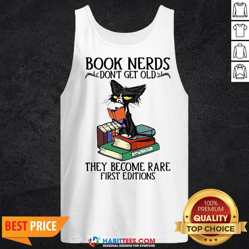 Cute Black Cat Book Nerds I Don’t Get Old Shirt