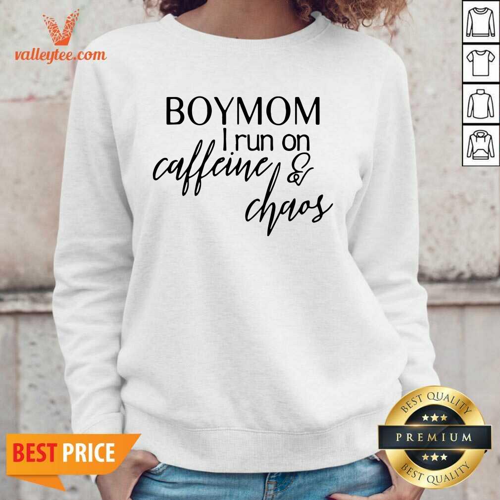 Cute Boy Mom I Run Caffeine And Chaos Shirt
