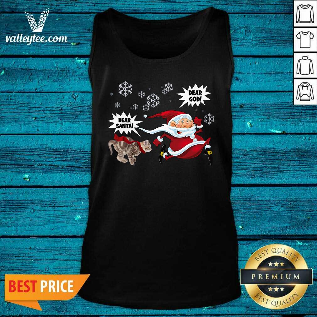 Cute Cat Dear Santa Dear God Ugly Christmas Shirt