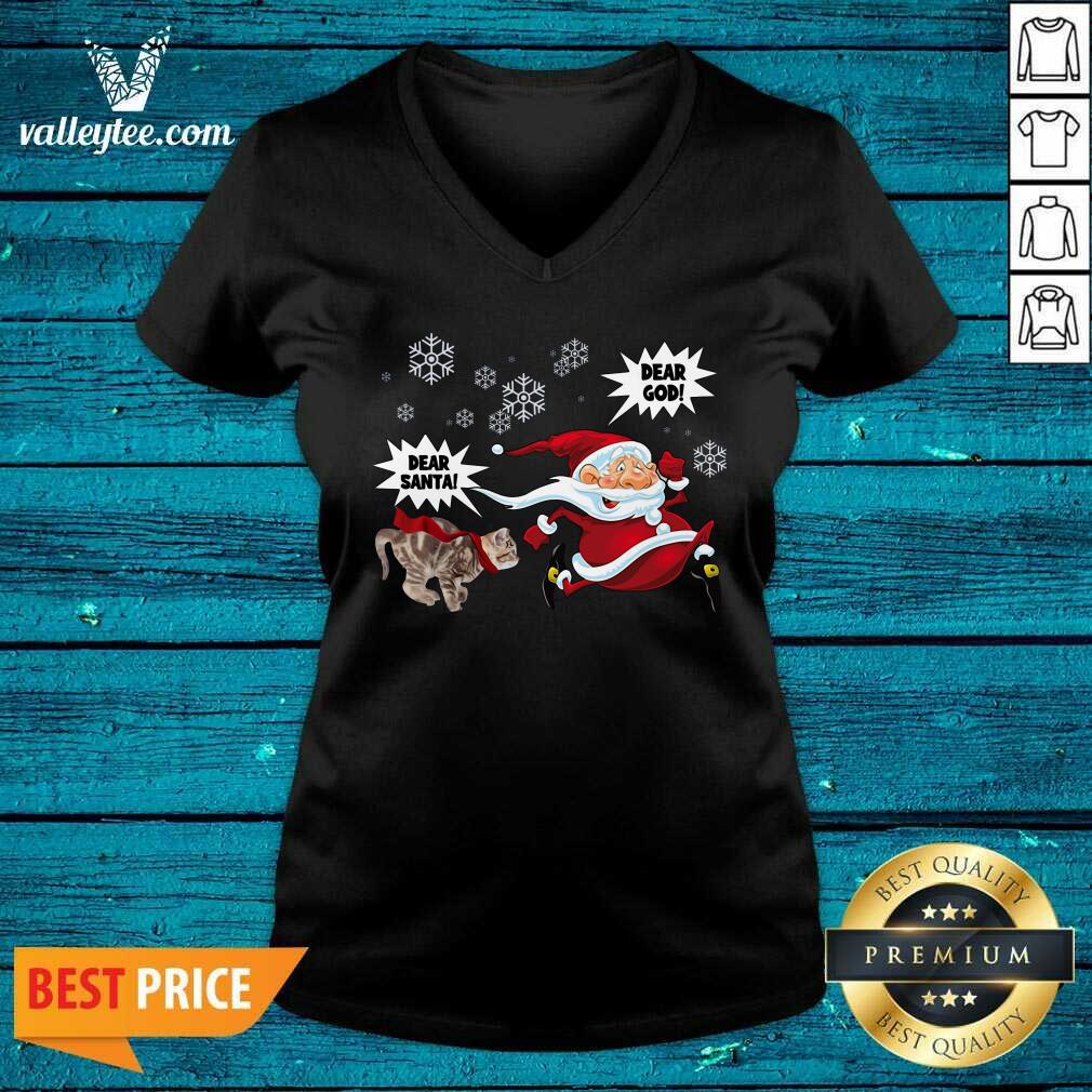 Cute Cat Dear Santa Dear God Ugly Christmas Shirt