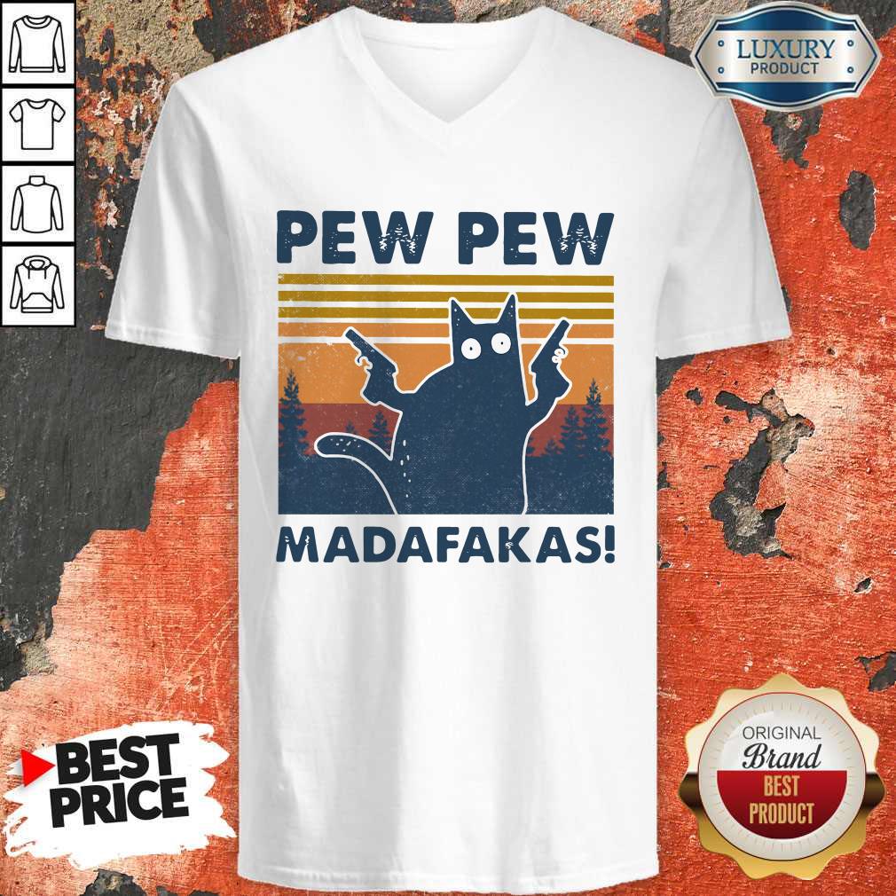 Cute Cat Pew Pew Madafakas Vintage Shirt