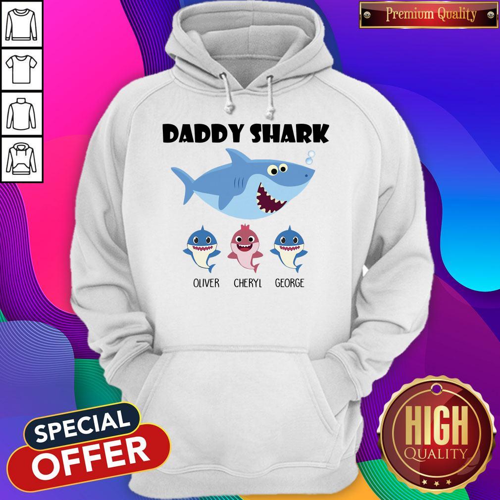 Cute Daddy Shark Oliver Cherry George Shirt