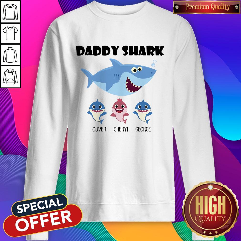 Cute Daddy Shark Oliver Cherry George Shirt