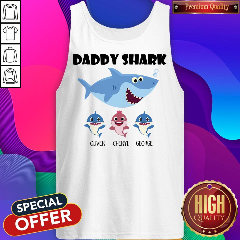 Cute Daddy Shark Oliver Cherry George Shirt
