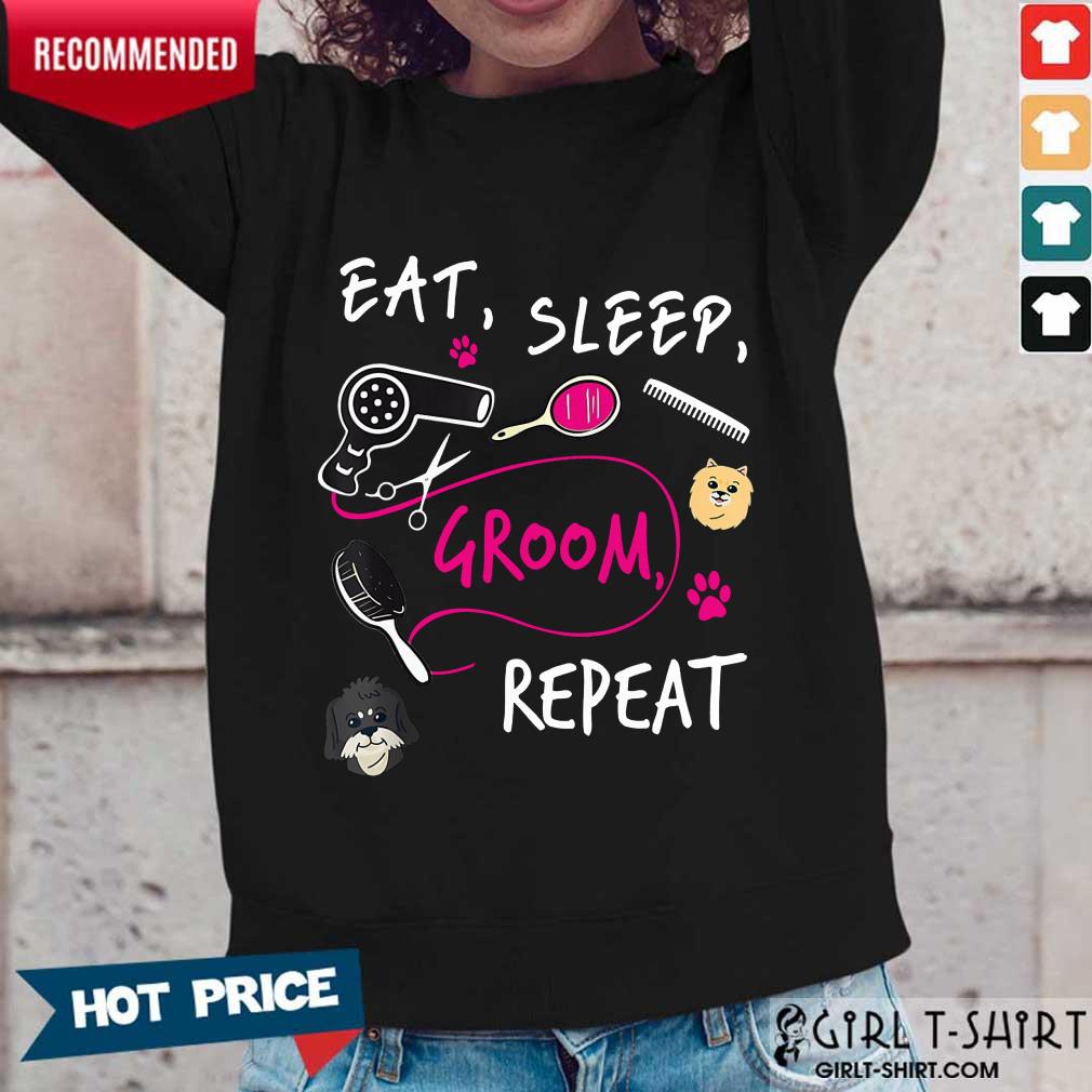 Cute Dog Eat Sleep Groom Repeat Shirt