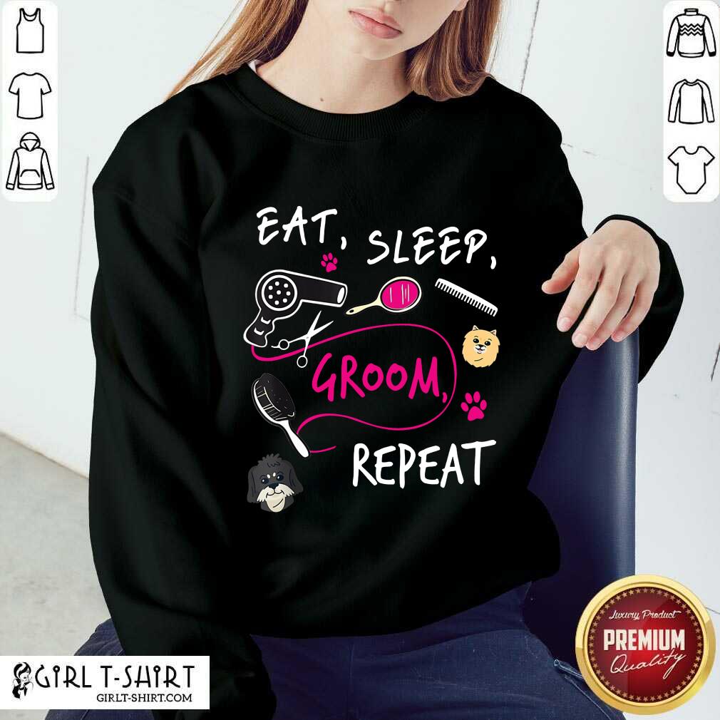 Cute Dog Eat Sleep Groom Repeat Shirt