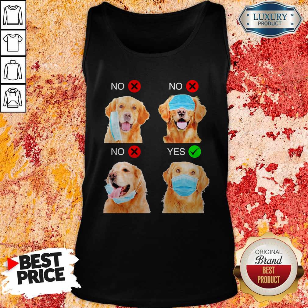 Cute Golden Retriever Dogs Right Way To Wear Mask Shirt