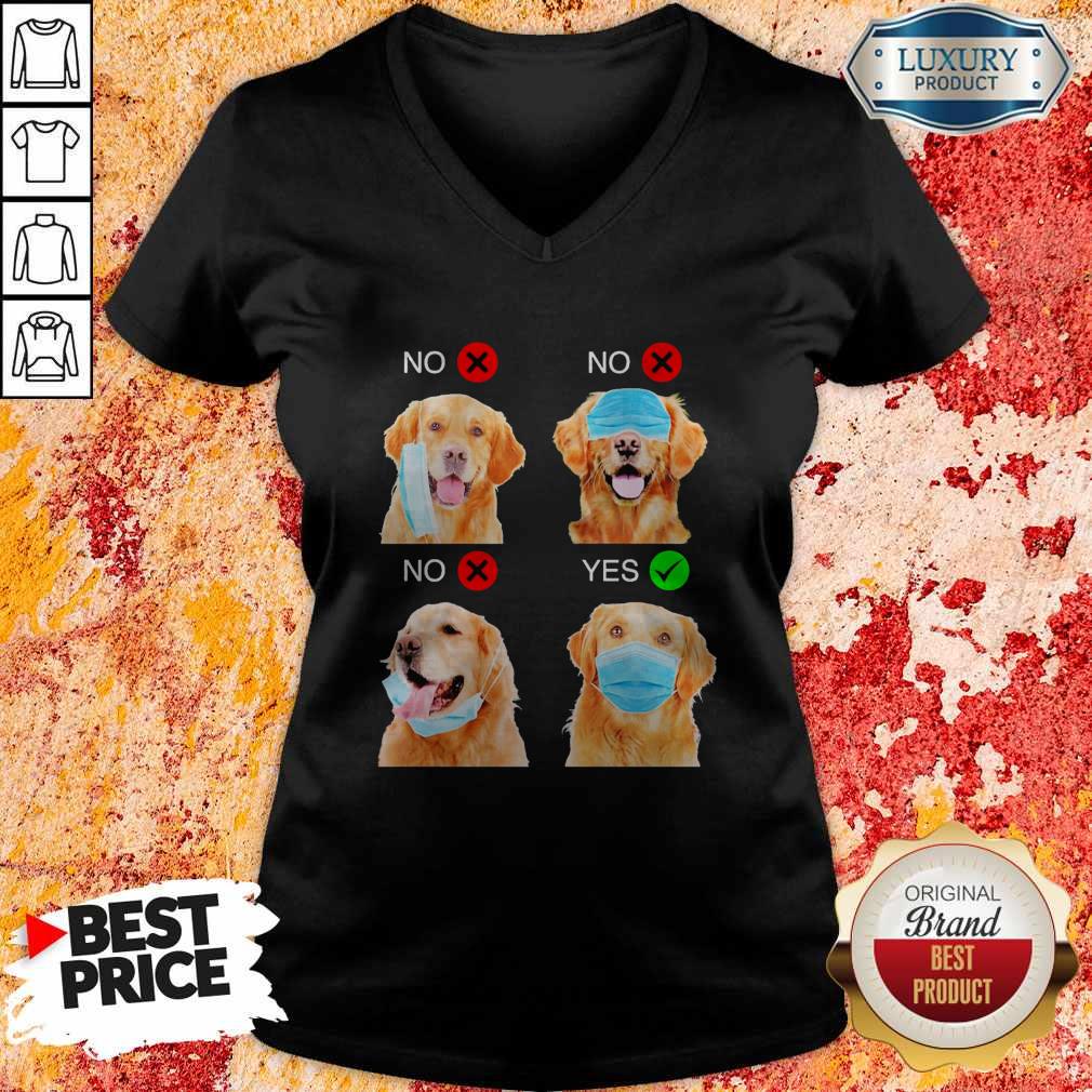 Cute Golden Retriever Dogs Right Way To Wear Mask Shirt
