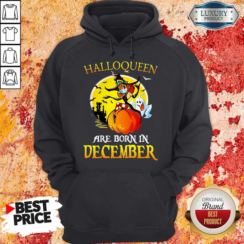 Cute Halloqueen Are Born In December Ghost Witch Mask Shirt