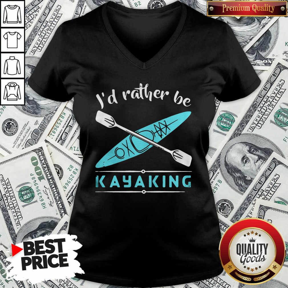 Cute Id Rather Be Kayaking Kayak Shirt