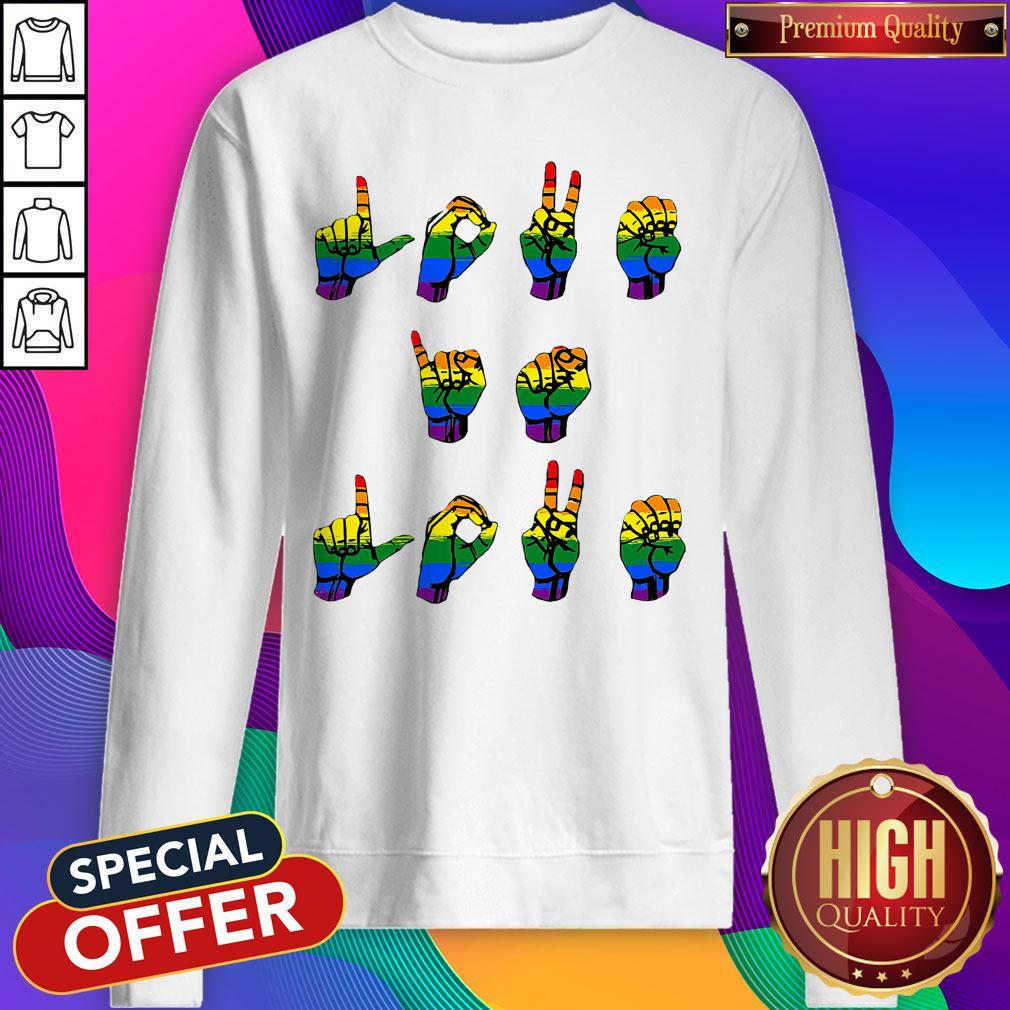 Cute Love Is Love LGBT Sign Language Shirt