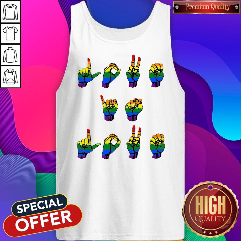 Cute Love Is Love LGBT Sign Language Shirt