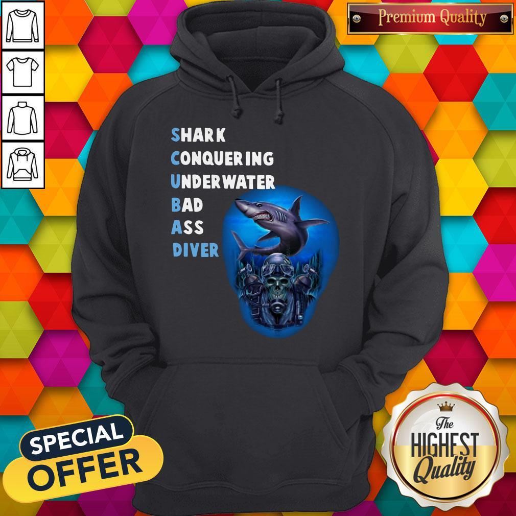 Cute Quality Scuba Shark Conquering Underwater Badass Diver Shirt