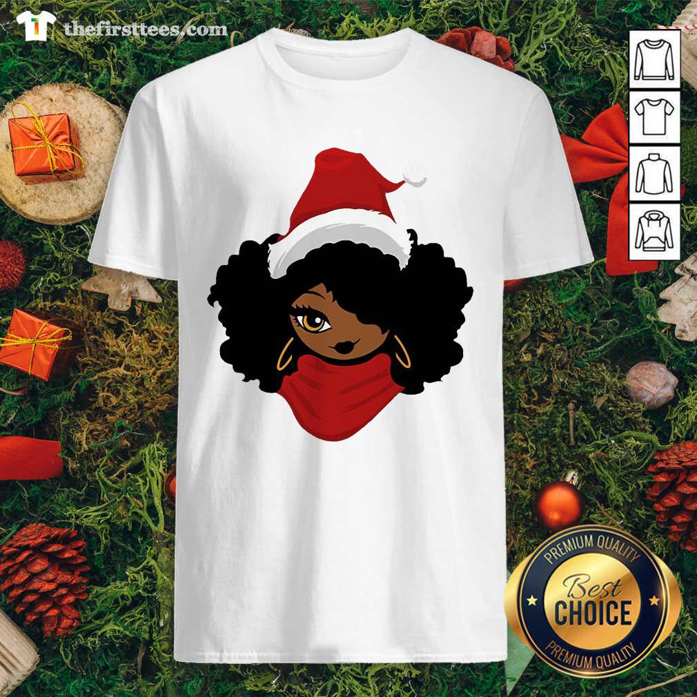 Cute Santa Black Girl Christmas Shirt
