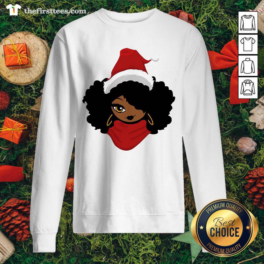 Cute Santa Black Girl Christmas Shirt