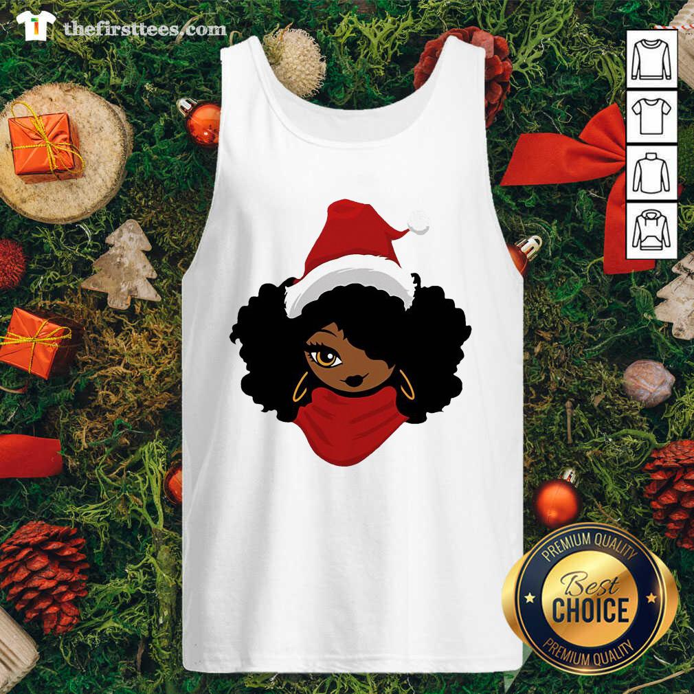 Cute Santa Black Girl Christmas Shirt