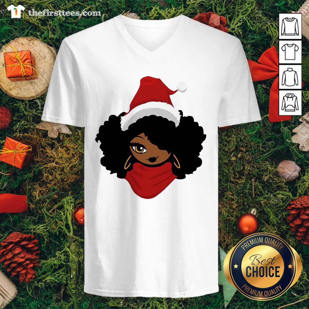 Cute Santa Black Girl Christmas Shirt