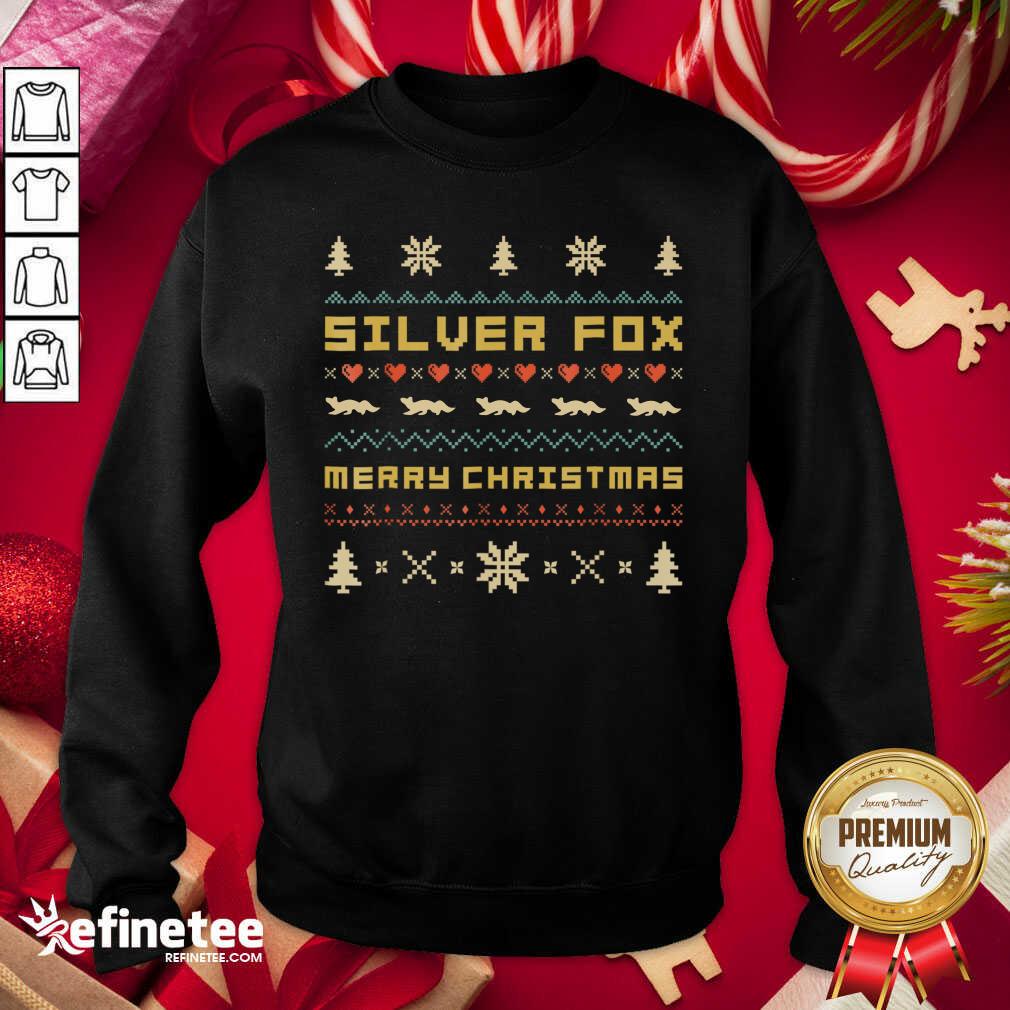 Cute Silver Fox Merry Christmas 2021 Ugly Shirt
