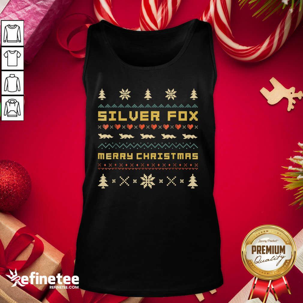 Cute Silver Fox Merry Christmas 2021 Ugly Shirt