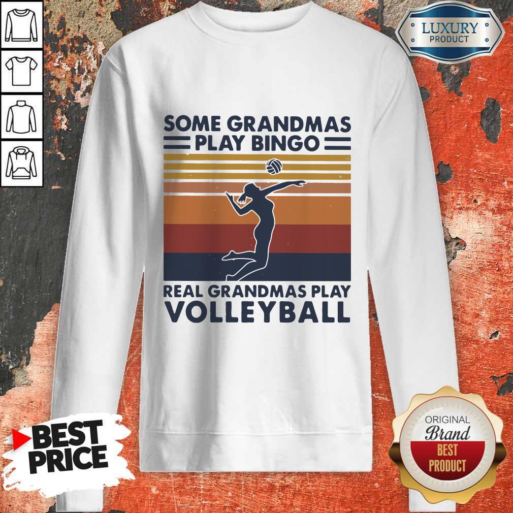 Cute Some Grandmas Play Bingo Real Grandmas Play Volleyball Vintage Retro Shirt