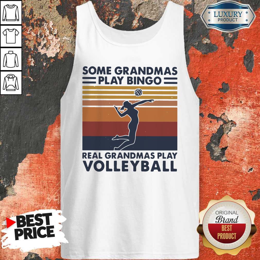 Cute Some Grandmas Play Bingo Real Grandmas Play Volleyball Vintage Retro Shirt