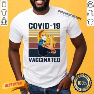 Top Strong Women Face Mask Tattoo Nurse Covid 19 Vaccinated Vintage Retro Shirt