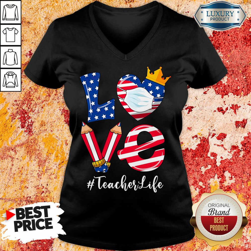 Love American Flag Teacher Life Shirt