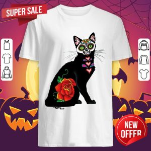 Cat Make Sugar Skull With Rose Day Of The Dead Shirt