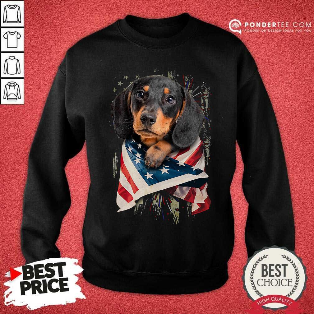 Dachshund Lover American Flag Shirt