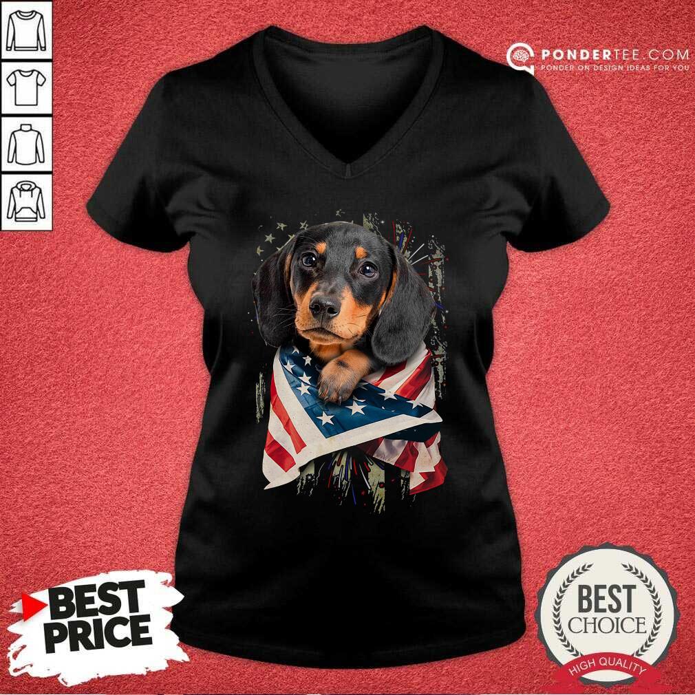Dachshund Lover American Flag Shirt