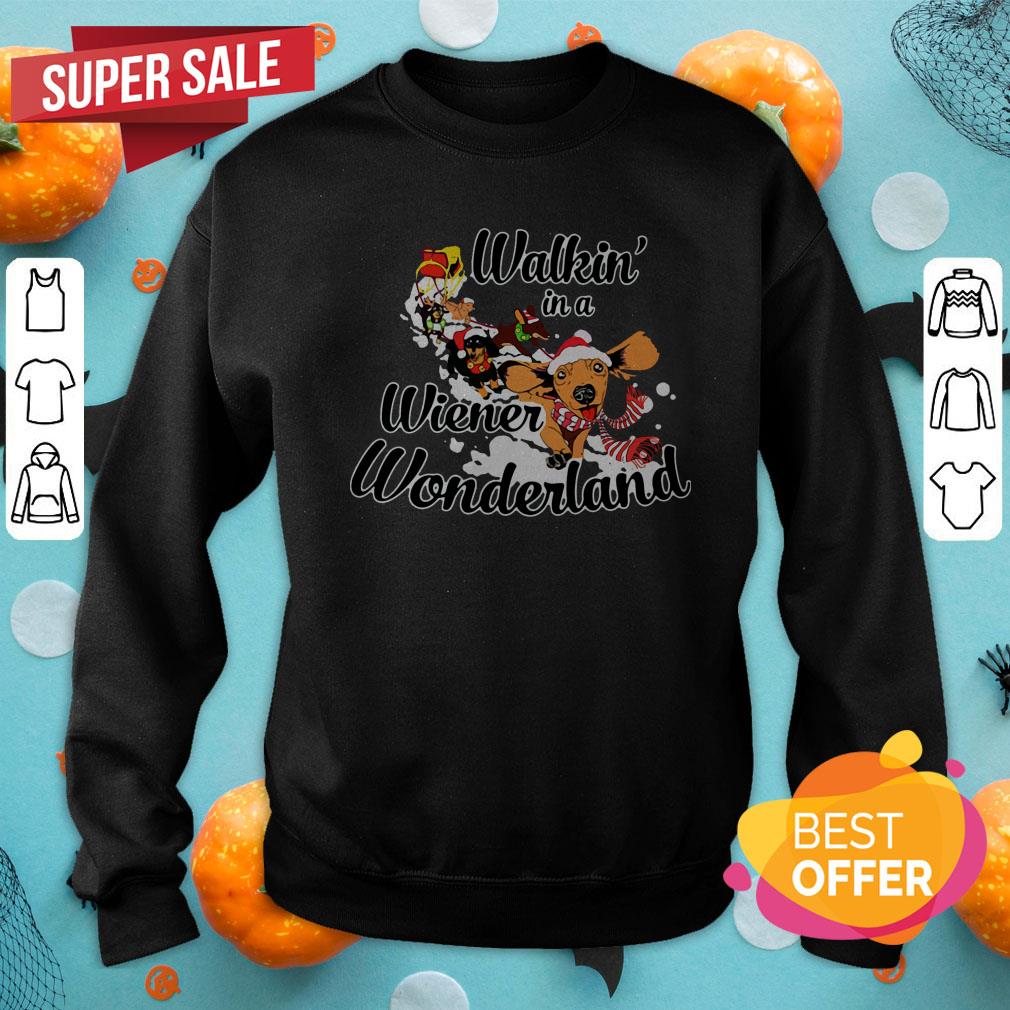 Dachshund Walkin’ In A Wiener Wonderland Christmas Shirt