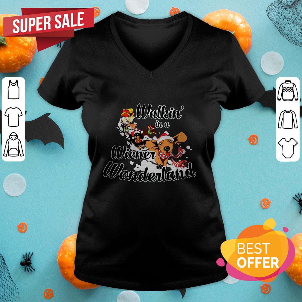 Dachshund Walkin’ In A Wiener Wonderland Christmas Shirt