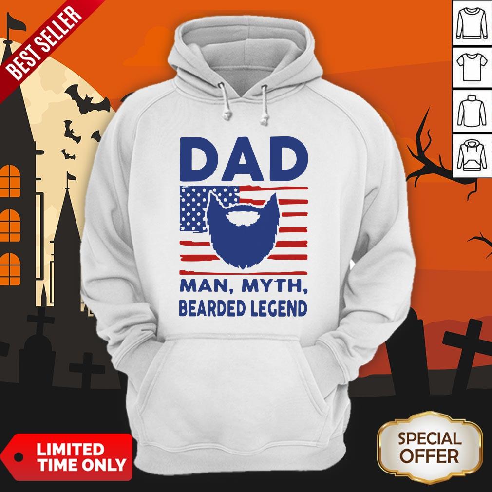Dad Man Myth Bearded Legend American Flag Shirt