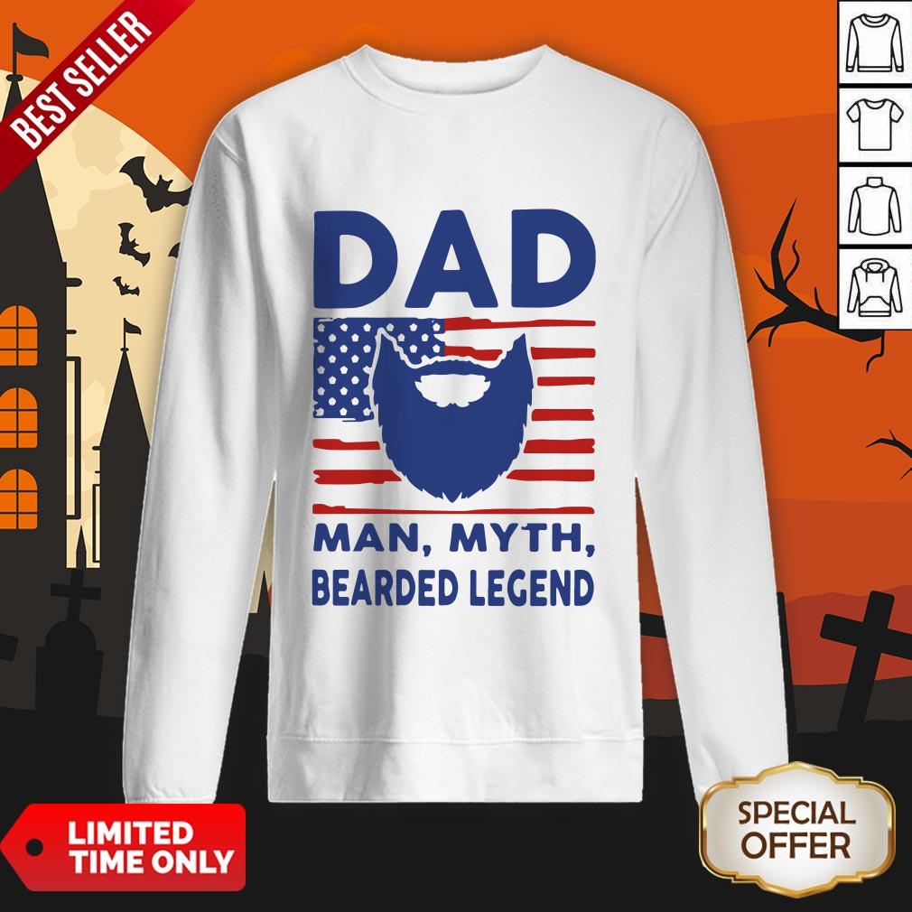 Dad Man Myth Bearded Legend American Flag Shirt