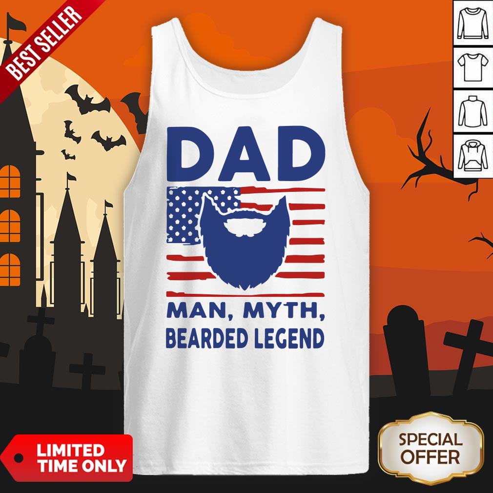 Dad Man Myth Bearded Legend American Flag Shirt