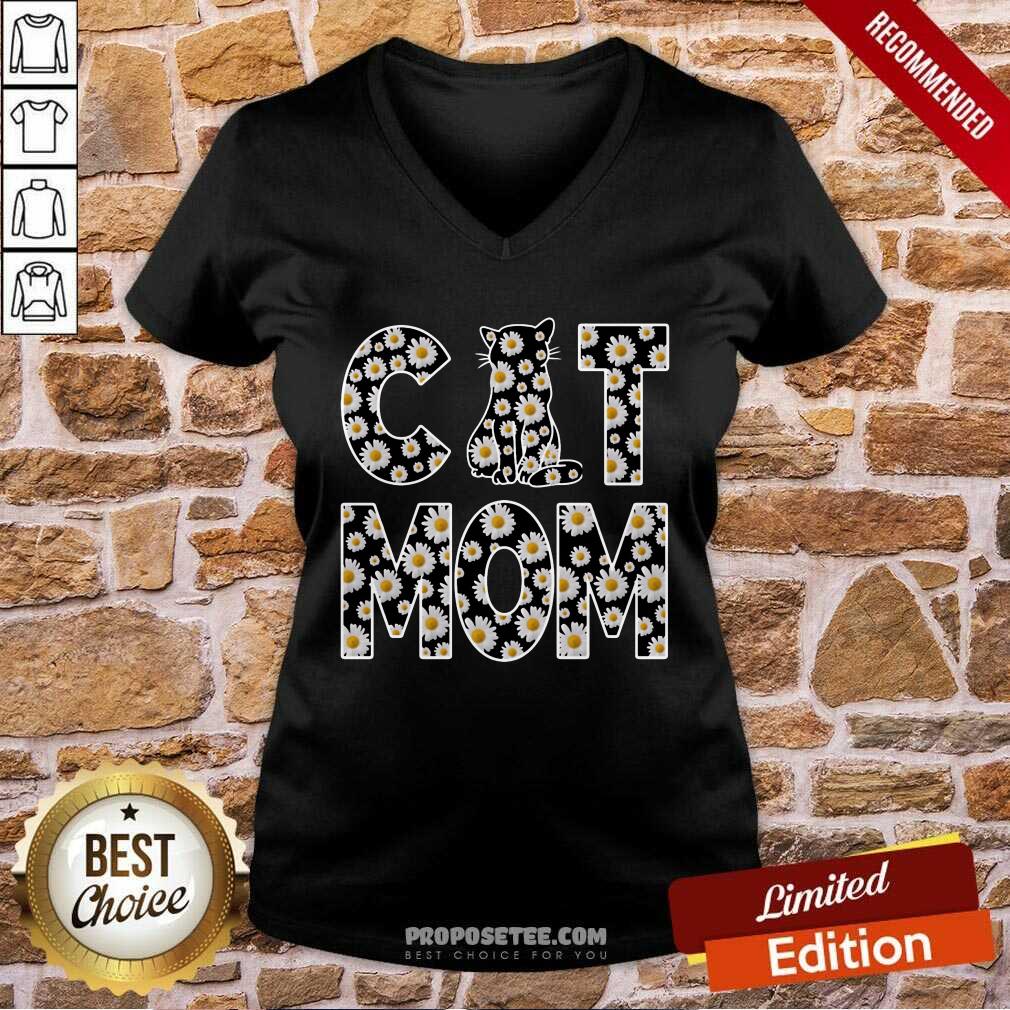 Daisy Flowers Cat Mom Shirt