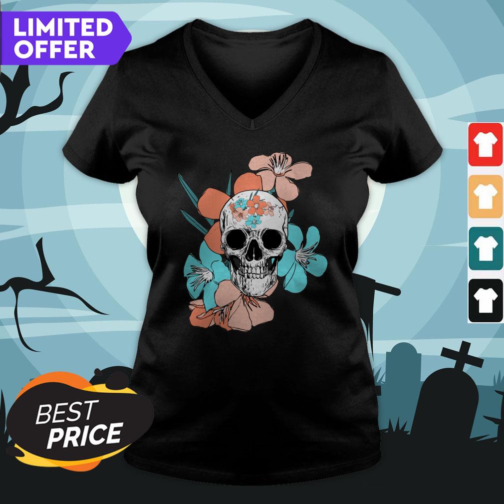 Day Of Dead Dia De Los Muertos Floral Sugar Skulls Shirt