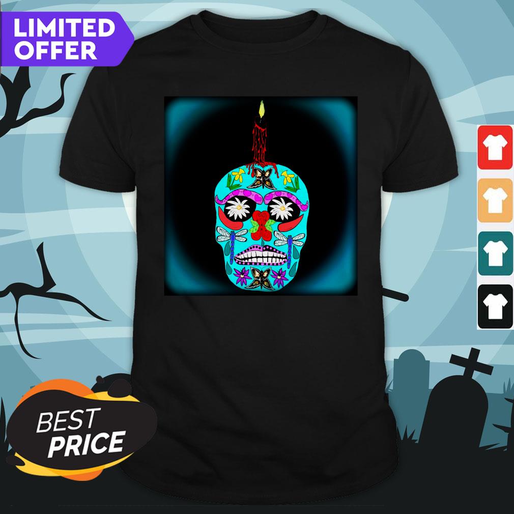 Day Of Dead Dia De Muertos Sugar Skull Candle Shirt