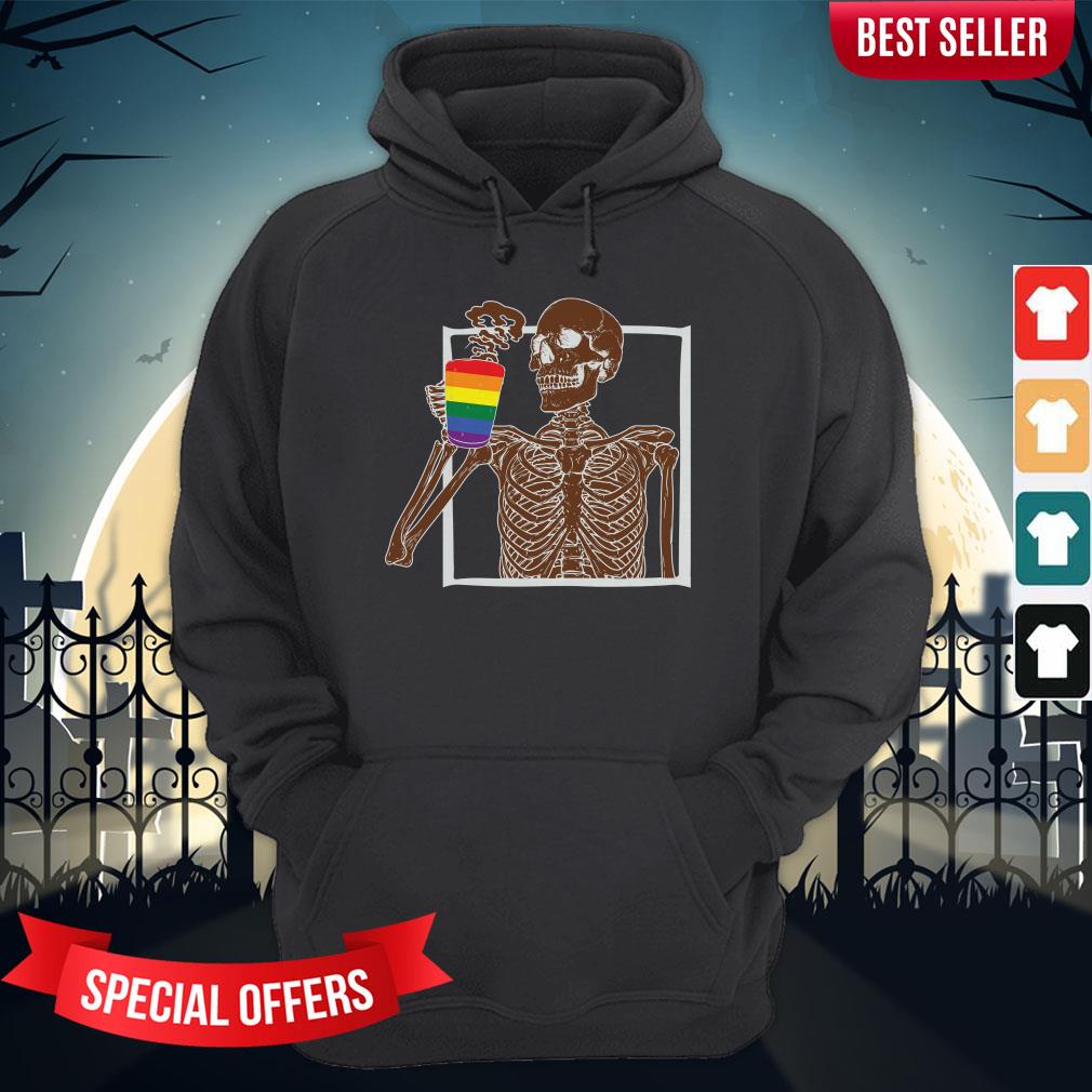Day Of The Dead Dia De Los Muertos Skeleton Drinking Coffee LGBT Shirt