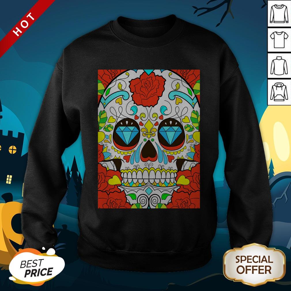 Day Of The Dead Rose Red Calavera Shirt