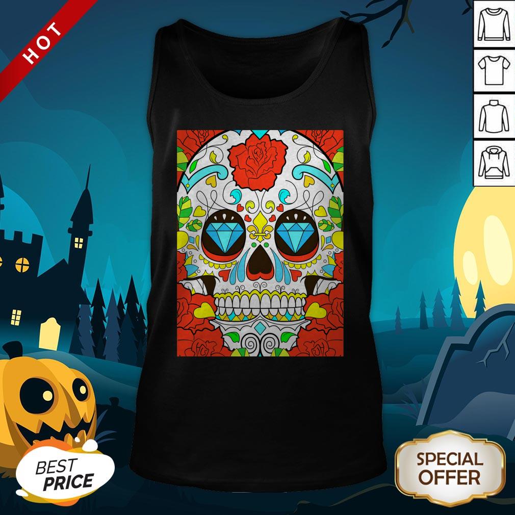Day Of The Dead Rose Red Calavera Shirt