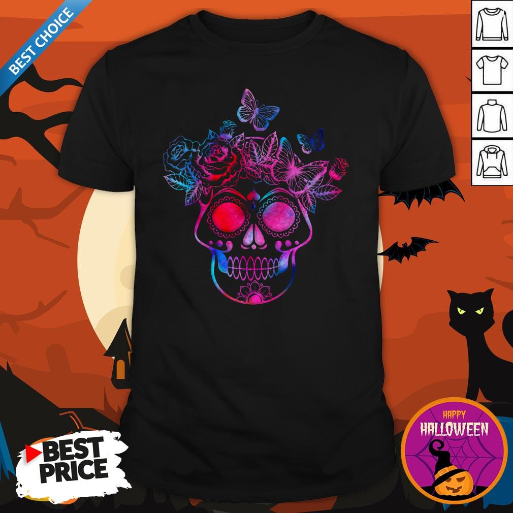 Day Of The Dead Sugar Skull Color Neon Shirt