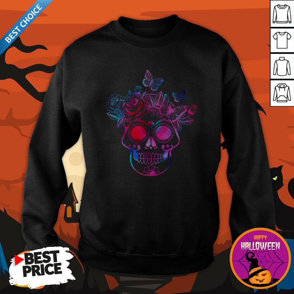 Day Of The Dead Sugar Skull Color Neon Shirt