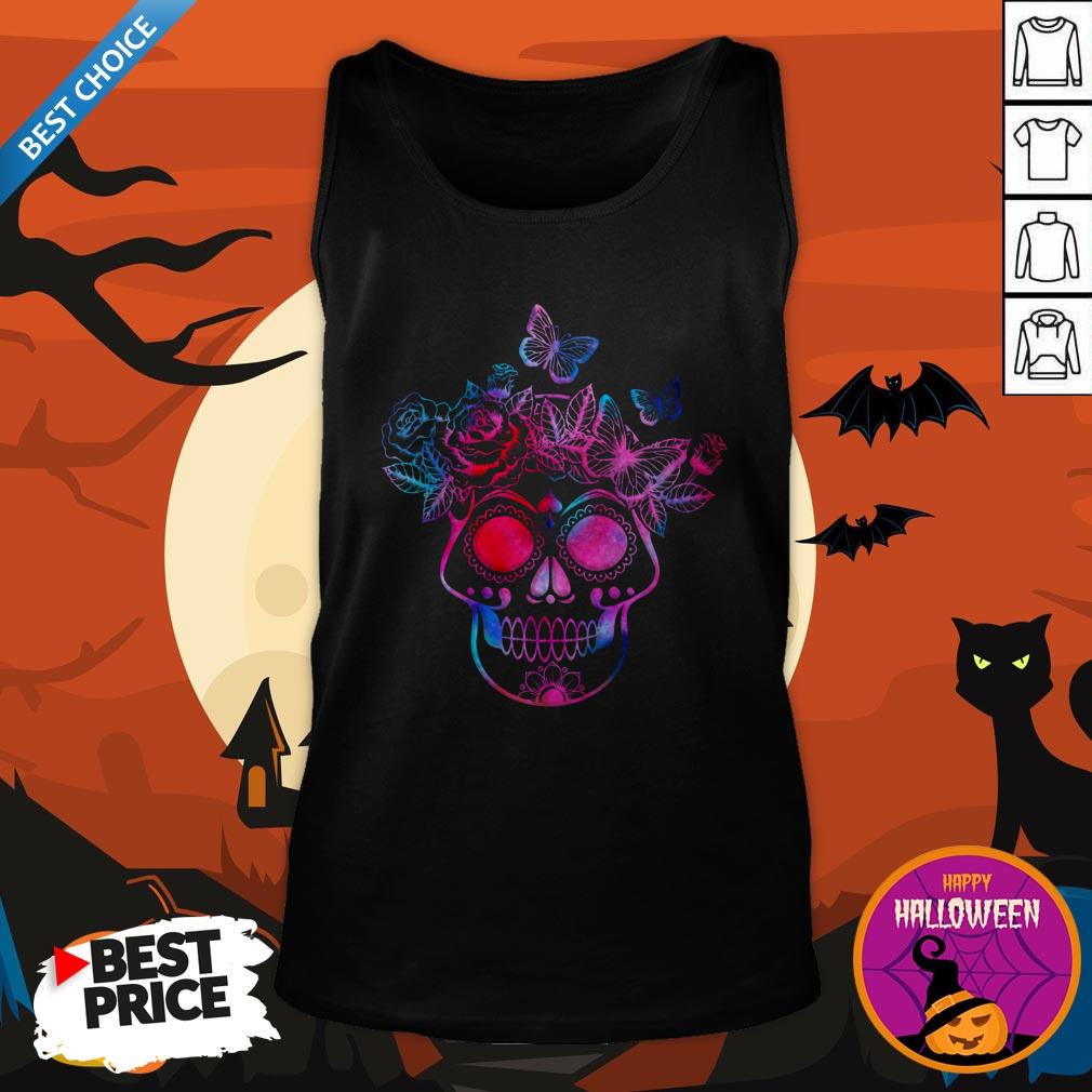 Day Of The Dead Sugar Skull Color Neon Shirt
