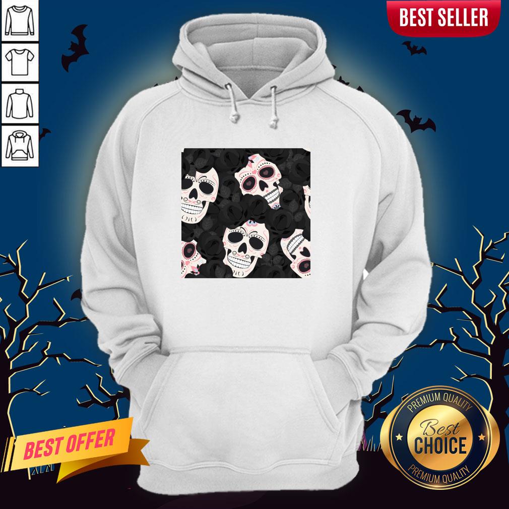 Day Of The Dead Sugar Skulls Halloween Skull Black Roses Muertos Shirt