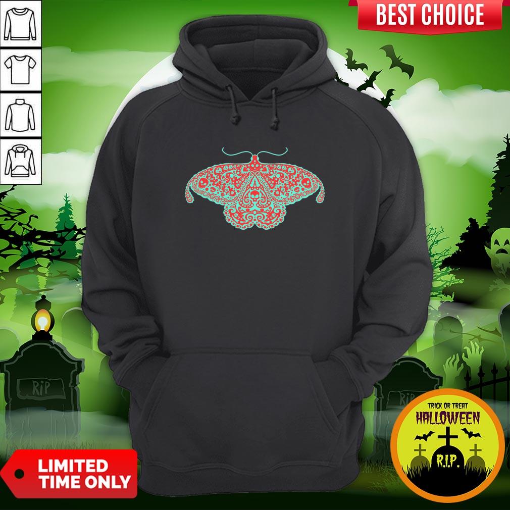 Death Head Moth Teal And Scarlet Day Of The Dead Shirt
