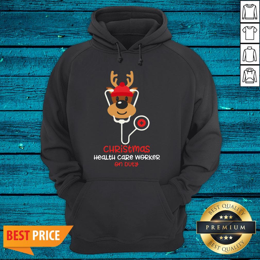 Delicate Christmas Health Care Worker On Duty Reindeer Nurse Funny Shirt