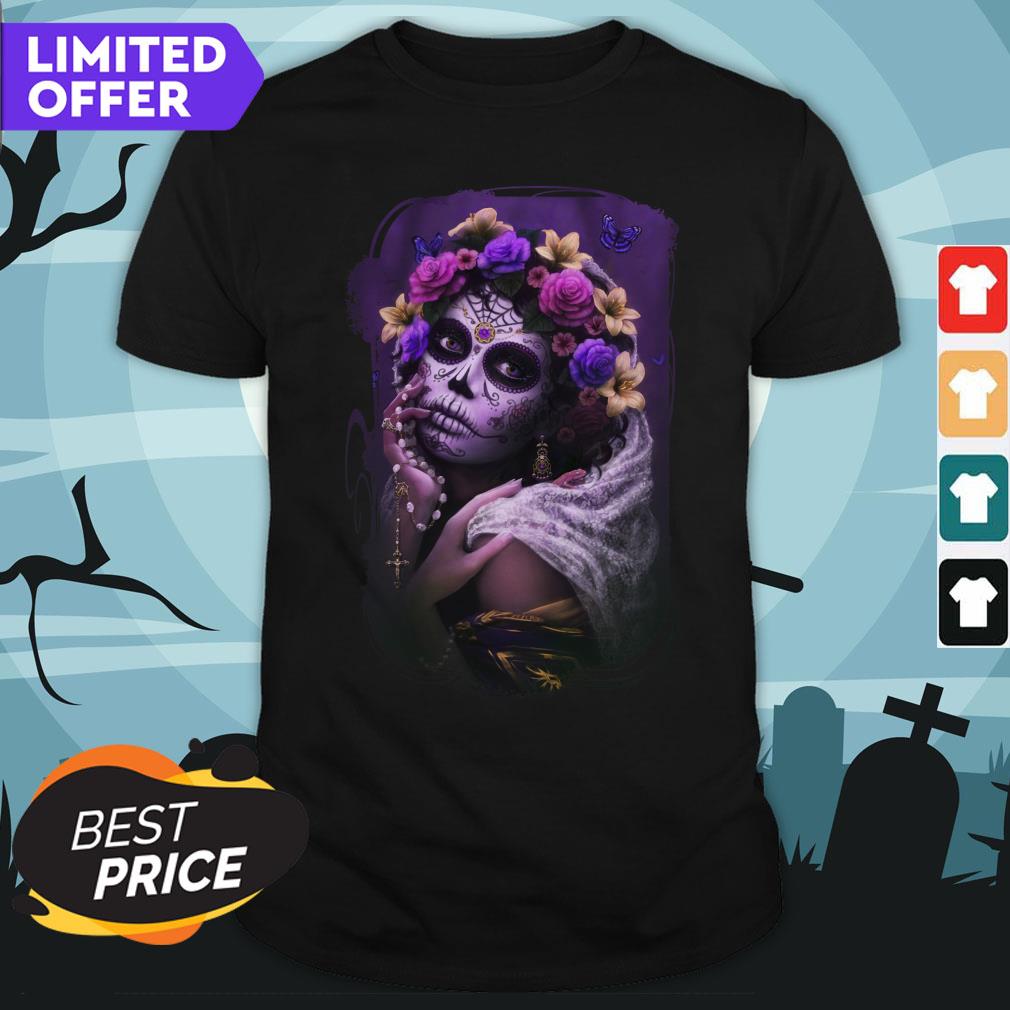 Dia De Muertos Day Of The Dead Sugar Skull Girl Shirt