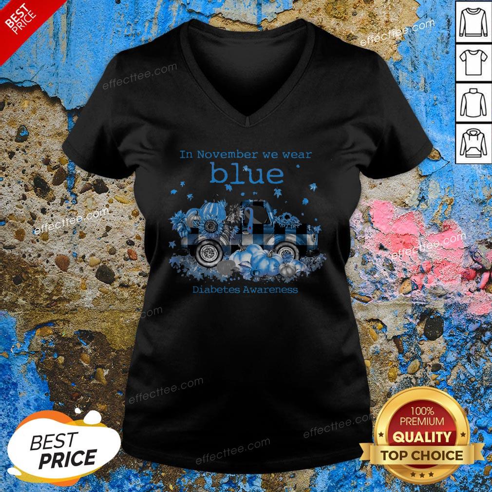 Diabetes Awareness In November We Wear Blue Pumpkin Shirt