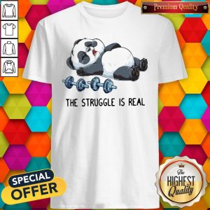Top Panda The Struggle Is Real Bear Deadlift Funny Gym Shirt